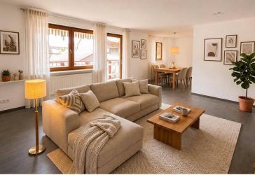 Familienfreundliche 4,5-Zimmer-Wohnung mit überdachtem Balkon, Einzelgarage und Sitzplatz im Hof!