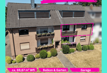 Eigentumswohnung mit Balkon + Garage + Gartenparzelle in Feldrandlage | Recklinghausen-Röllinghausen