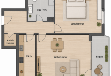 2-Zi.-Wohnung mit Balkon, Aufzug, Stellplatz - ideal für junge Paare