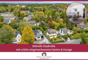 Stilvolle Stadtvilla mit schön eingewachsenem Garten und Garage