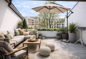 Exklusive 5 Zimmer Dachterrassen-Wohnung in attraktiver Lage in Bogenhausen mit Ost- und West- Terrasse
