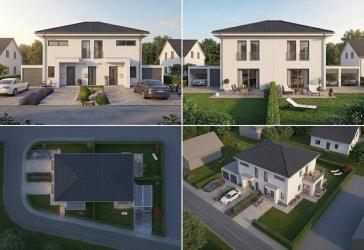 Modernes Doppelhaus auf großem Grundstück 2 Stellplätze je Einheit & sonnige Gärten
