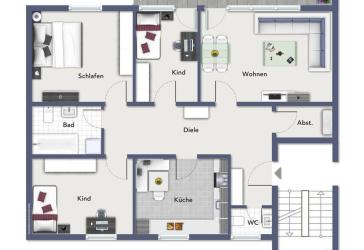 Großzügige 3-4 Zimmer-Wohnung in moderner Wohnanlage in Bühl