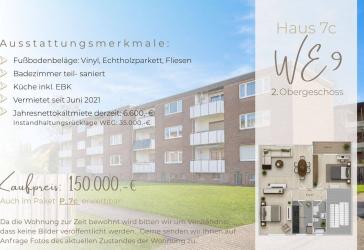 Einfach investieren - vermietete 3-Zimmer-Wohnung in Oldenburg!