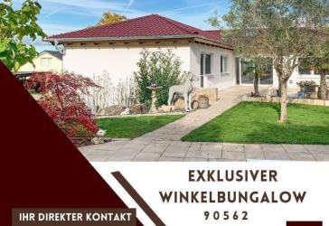 Exklusives Wohnen in schickem Winkelbungalow - Stilvolle Außenanlage in toller Wohngegend