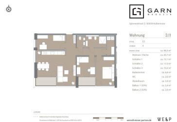 4-Zimmer-Neubauwohnung mit ca. 98 m², Südausrichtung und Bergblick über Kolbermoor