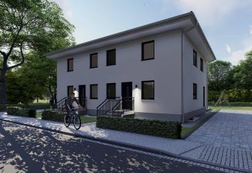 Neubau eines Doppelhauses in Fredersdorf.