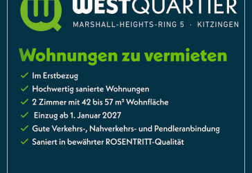 ZUR MIETE - 2-Zimmer-Wohnung mit Balkon in 97318 Kitzingen (WE 5-R02)