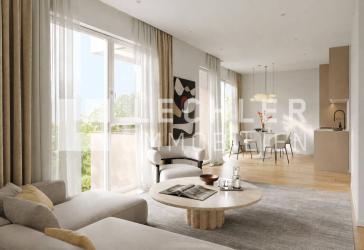 2,5-Zimmer-Neubauwohnung mit stilvoller Leichtigkeit und Westbalkon