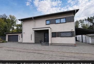 Designhaus 2024 in Holzbauweise - Sauna, Dachterrasse, 941 m² mit Bachlauf