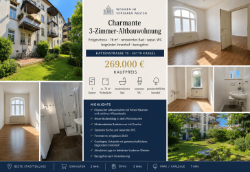 Charmante 3-Zimmer-Altbauwohnung im beliebten Vorderen Westen