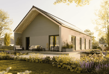 Bungalow überdachte Terrasse, massiv gebaut, Preis inkl. Grundstück