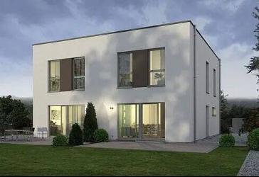 2-Familienhaus mit Flachdach für 412.500,-EUR je Haushälfte/Familie//Grundstückshälfte !