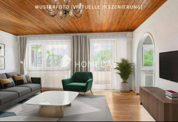 Drei-Zimmer-Wohnung im Hochparterre mit Balkon, Garten und Stellplatz
