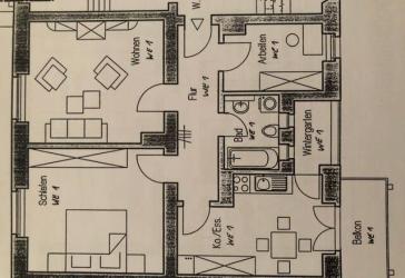 Provisionsfrei, Wü-Frauenland, 3-Zimmer-Wohnung mit Balkon