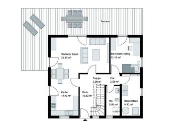 Projektierter Einfamilienhaus-Neubau mit klassischem Satteldach