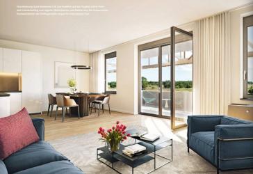 repräsentatives Wohnen am Flugfeld: historisches Loft-Flair mit Südbalkon
