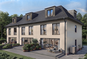 Stilvolle Neubau-Reihenhäuser in München-Allach: Realteilung, KfW-55 und flexibler Grundriss