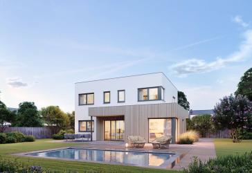 Exklusives Bauhaus-Juwel: Modernes Cubus-Domizil mit Weitblick und zukunftssicherer KfW-40-Effizienz in ruhiger Bestlage