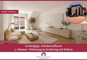 Lichtdurchflutete 3-Zimmer-Neubauwohnung mit Balkon!