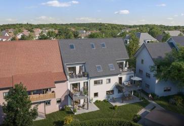 Familien-DG-Galeriewohnung mit 4½ Zimmer - KFW 55 Energiestandard mit Wärmepumpe / PV-Anlage - in Hilzingen