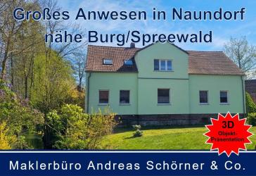 Großes Anwesen am Fließ in Naundorf, Nähe von Burg/ im Spreewald