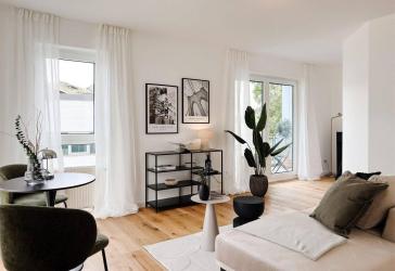 Design, Ruhe und Rheinblick - exklusive 2-Zimmer-Wohnung mit Balkon und Tiefgarage