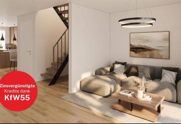 **KfW-55** Modernes Zuhause! Exklusive 2,5-Zi.-Maisonettewohnung mit Balkon und Studio