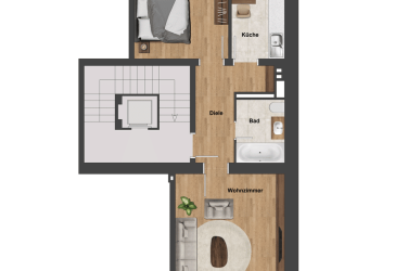 Provisionsfrei - Zentral. Charmant. Pempelfort. 55,88m² 2 Zimmer Küche Bad Balkon 4.OG