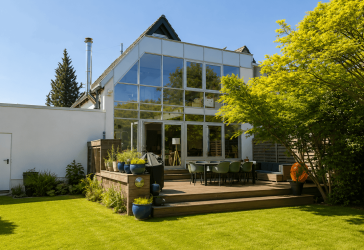 Wohnen wie im Loft - außergewöhnliches Familienhaus mit Galerie, Glasfassade und traumhaftem Garten