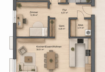 3-Zimmer-Erdgeschosswohnung mit Garten im Neubau