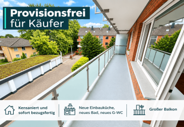 Bezugsfreie 2-Zimmer Wohnung mit Balkon und Einbauküche in Mülheim an der Ruhr