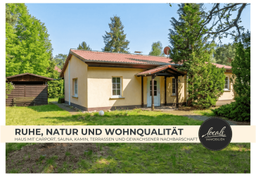 Naturnahes Wohnen in Fichtenwalde - Charmantes Haus mit Kamin, Saunahaus und gewachsenem Garten