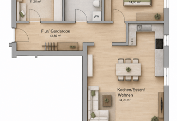 3-Zimmer-Erdgeschosswohnung mit Garten-Südausrichtung im Neubau