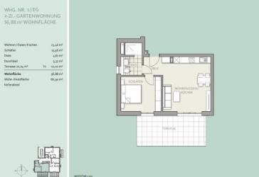 Großhadern Neubau - Sonnige 2-Zimmer-Terrassenwohnung mit kleinem Garten. Beste Infrastruktur.