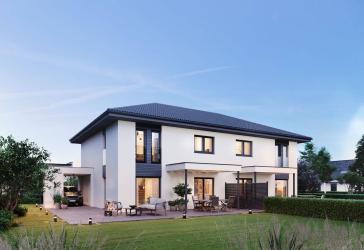 Exklusive Stadtvilla als Doppelhaushälfte: Modernes Wohndesign auf 142 m² mit weitläufigem Gartenidyll in Schönfeld