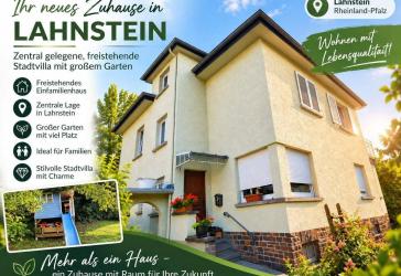 Zentral gelegene freistehende Stadtvilla, EFH, großer Garten