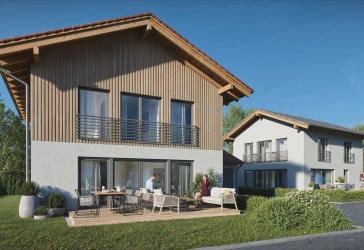 Neubau mit Doppelgarage und Holzfassade - Wartberghöhe Traunstein