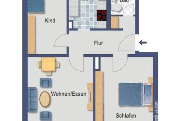 Kapitalanlage - Eigentumswohnung - vermietet im 4.OG rechts ohne Fahrstuhl
