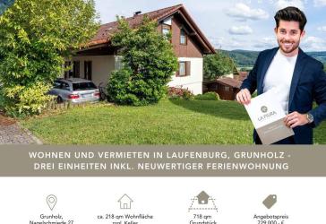 LFI | Wohnen oder vermieten in Laufenburg, Grunholz | Gepflegtes Haus mit drei Einheiten und Garten