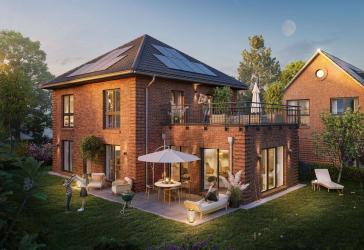 Neubau-Stadtvilla (B1) mit Dachterrasse, 5 Zimmer, 171 m² Wohnfläche, 473 m² Grundstück * provisionsfrei * KfW-förderfähig * Energieeffizienzhaus 40 *