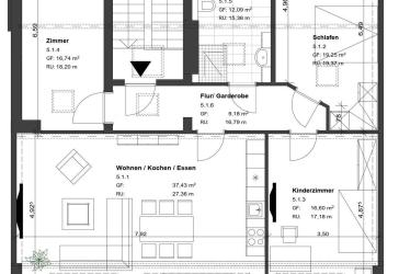 exklusive 4-Raum Dachgeschosswohnung mit Balkon