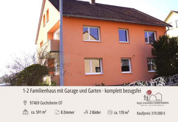VIEL PLATZ FÜR IHRE PLÄNE – 1–2 Familienhaus mit 2 Wohneinheiten, Garten & Ausbaupotenzial