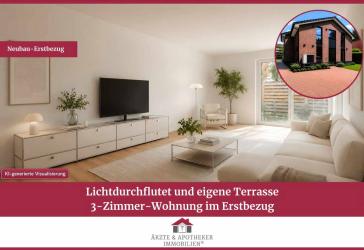 3-Zimmer-Neubauwohnung mit Terrasse in ruhiger Lage!