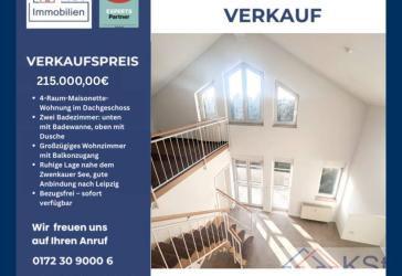 Sofort frei: Helle 4-Raum-Maisonette mit Balkon. Über den Dächern von Zwenkau einziehen!