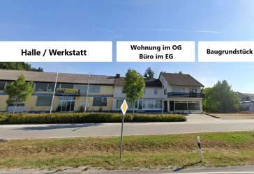 Halle/Werkstatt mit Wohn-/Geschäftshaus und Baugrundstück in 1A Sichtlage in Bogen!