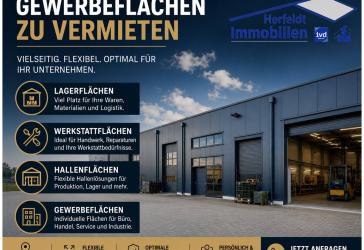 Vielseitige Gewerbehalle mit 239 m², hohen Decken und 3 Rolltoren in Landsberg zu vermieten