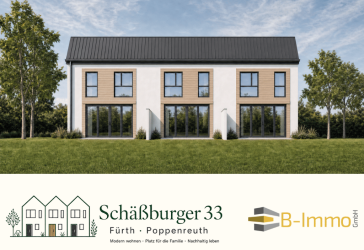 Nachhaltiges Neubau-Reiheneckhaus mit Garten und vier Schlafzimmern in Fürth-Poppenreuth