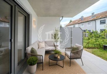 RESERVIERT! Kaufen & einziehen: 3-Zi-Neubauwohnung im EG mit Terrasse & Garten | KfW40 QNG | W03