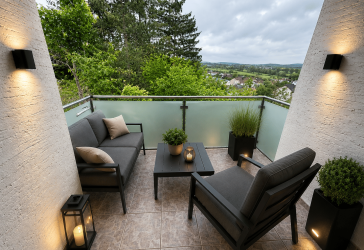 Freie und helle 3-Zimmer-Wohnung mit 2 Gartenanteilen, großer Terrasse & toller Südwestloggia, ca. 92,6 qm im EG